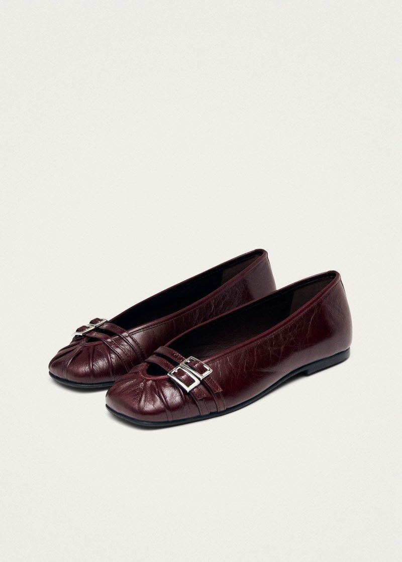 Women's Cendana Rift Burgundy Leather Ballet Flats