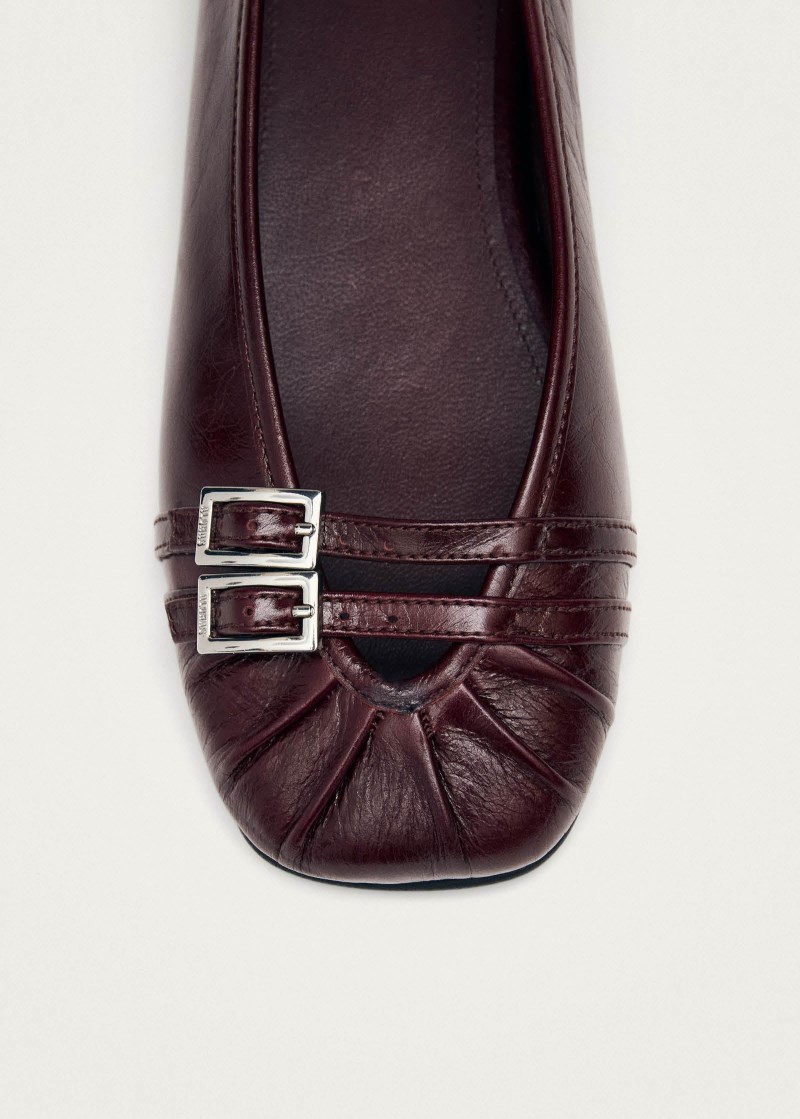 Women's Cendana Rift Burgundy Leather Ballet Flats