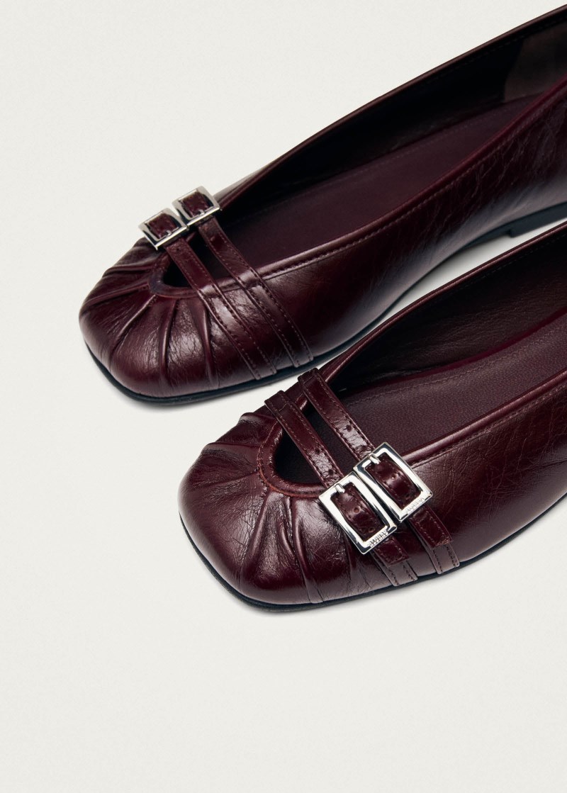 Women's Cendana Rift Burgundy Leather Ballet Flats