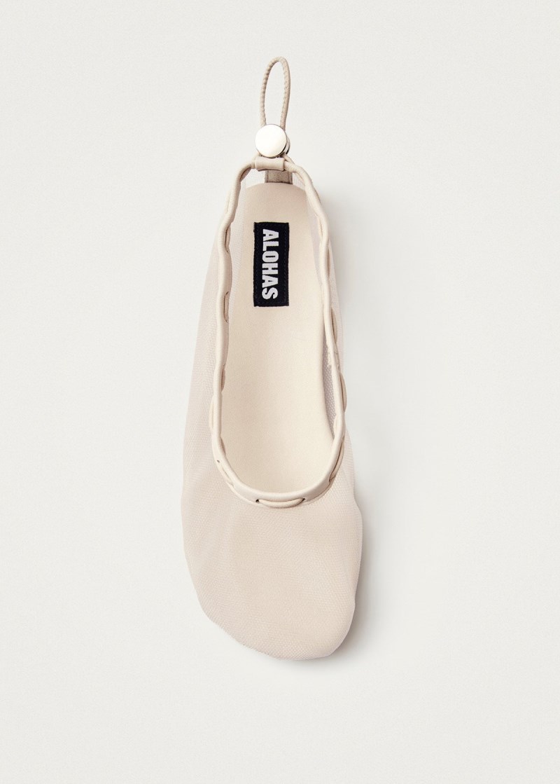 Women's Gill Mesh White Ballet Flats