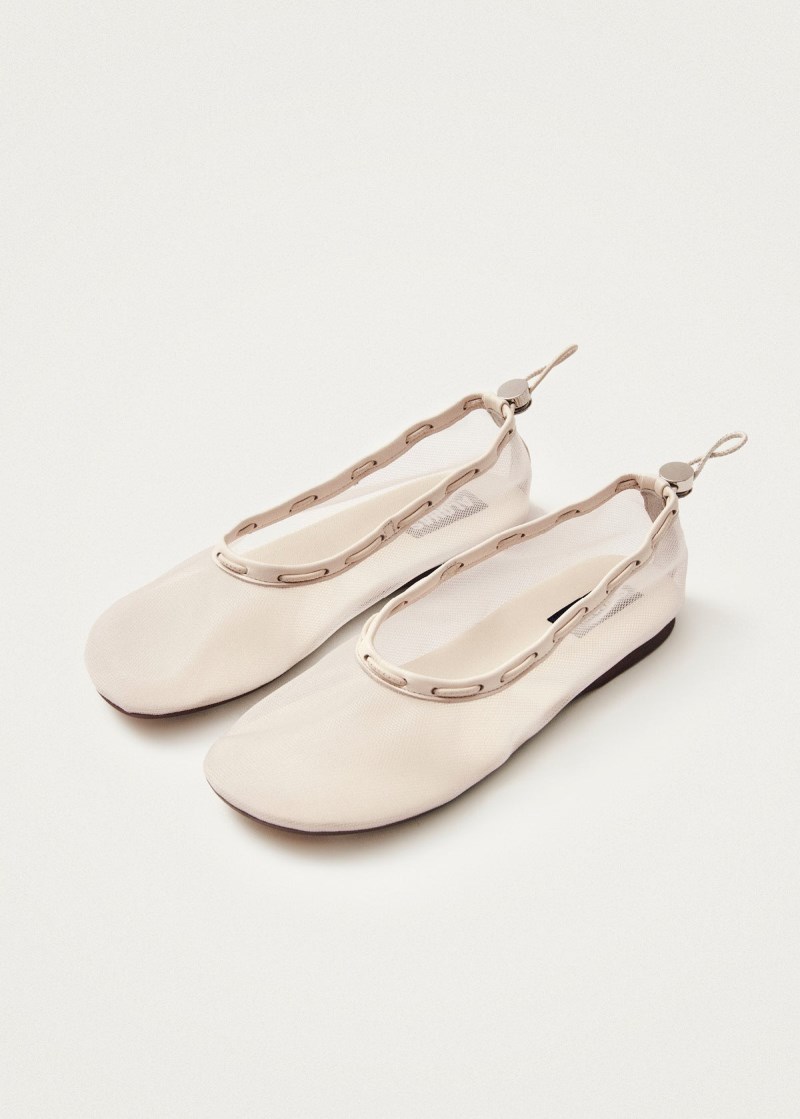 Women's Gill Mesh White Ballet Flats