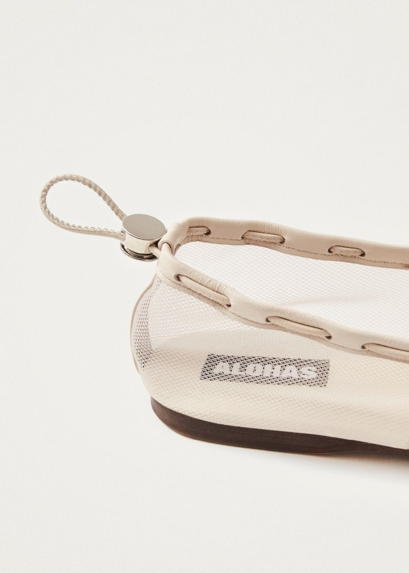 Women's Gill Mesh White Ballet Flats