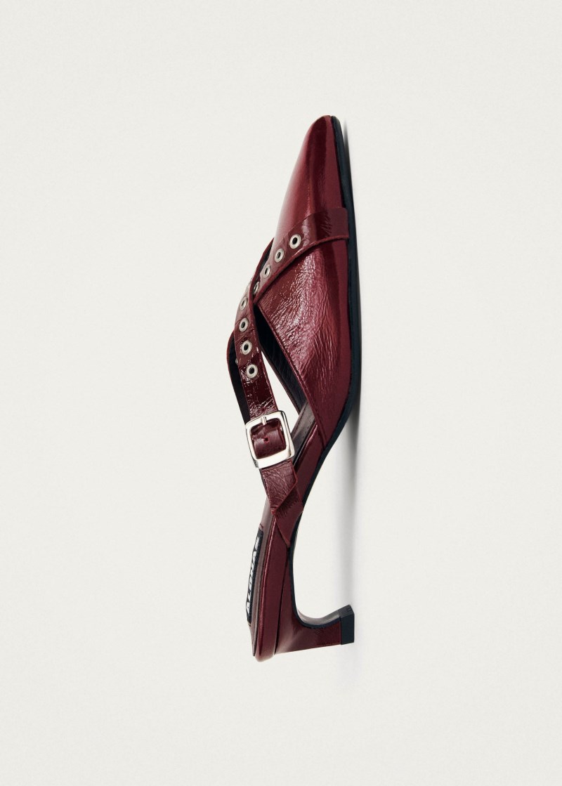 Women's Zyra Onix Burgundy Leather Mules