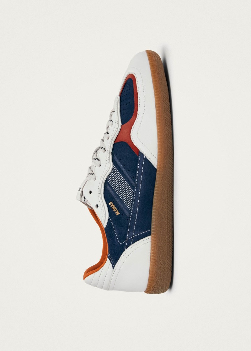 Men's Tb.490 Rife Grain White Cobalt Orange Leather Sneakers