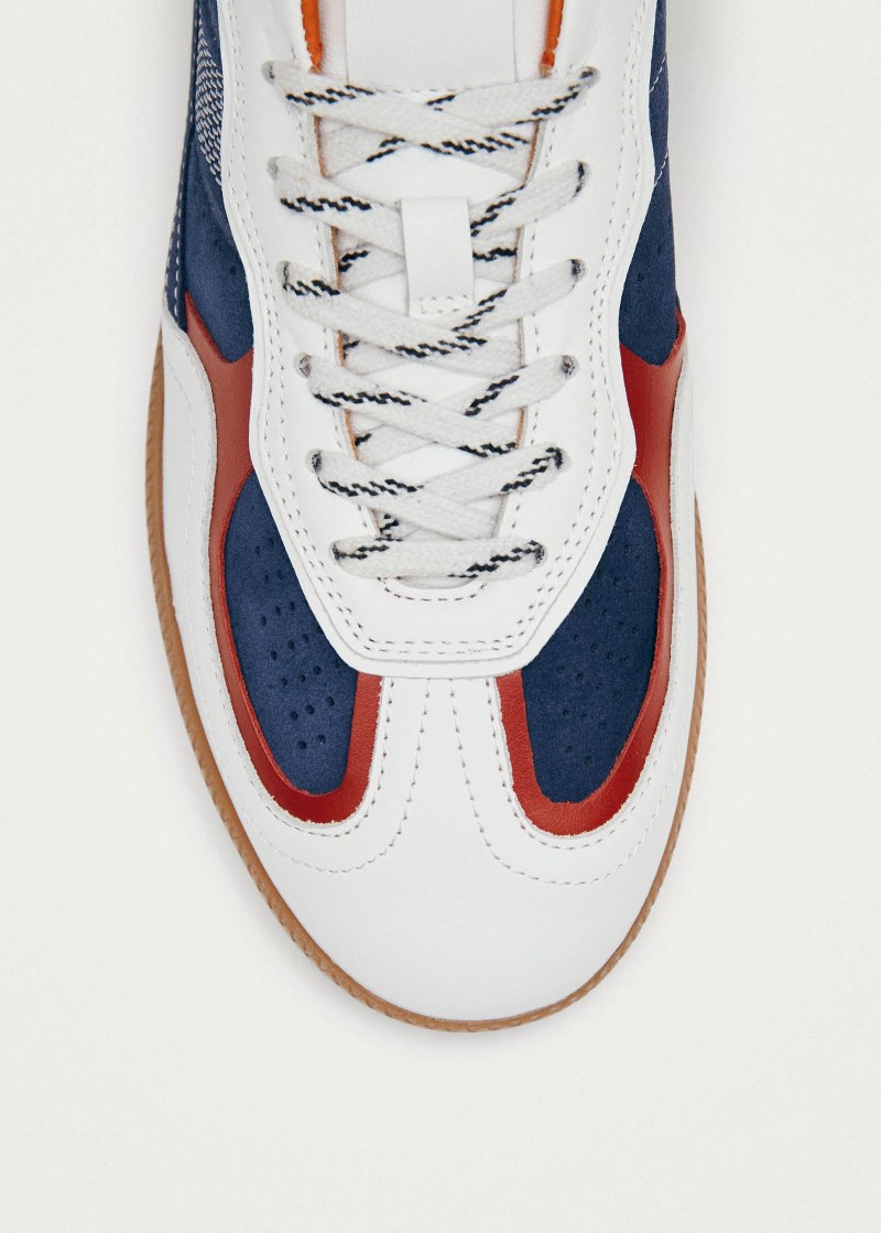 Men's Tb.490 Rife Grain White Cobalt Orange Leather Sneakers