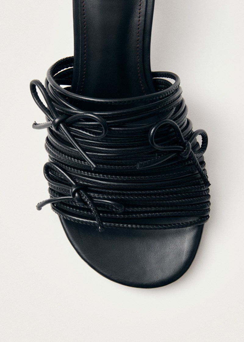 Women's Viva Black Leather Sandals