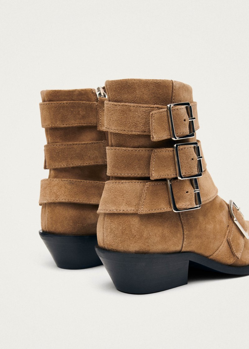 Women's Eras Suede Tan Leather Ankle Boots
