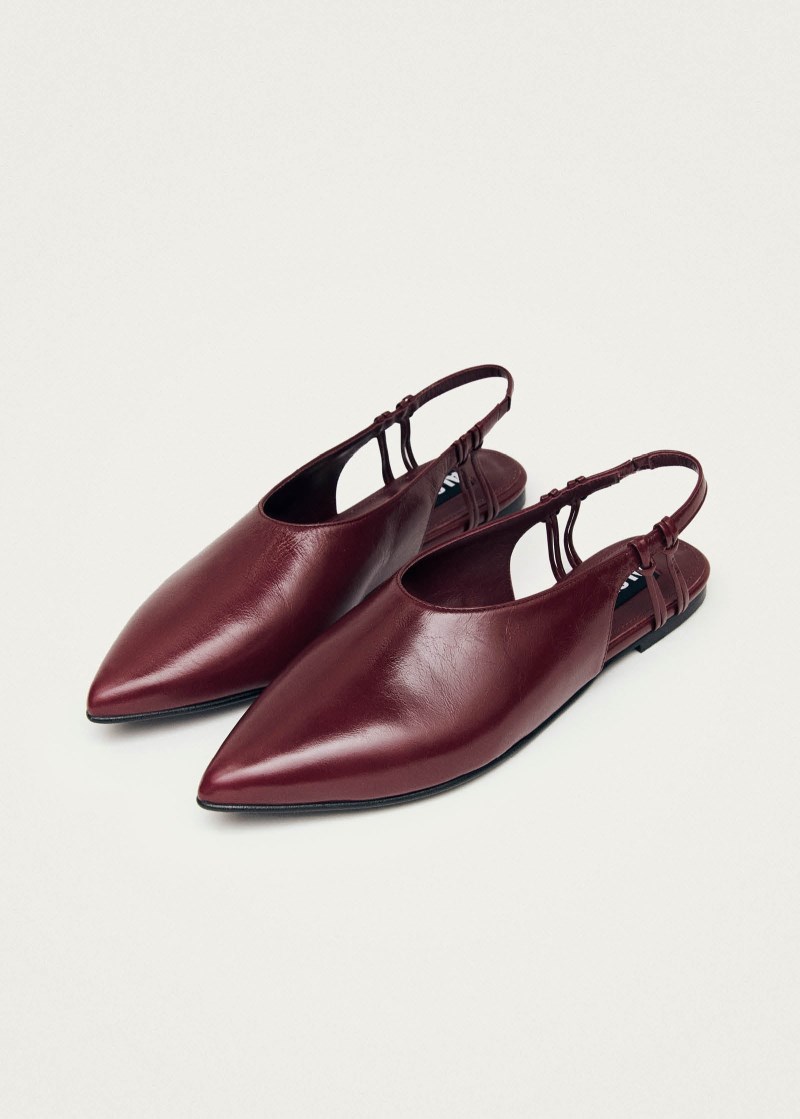 Women's Mandy Burgundy Leather Ballet Flats