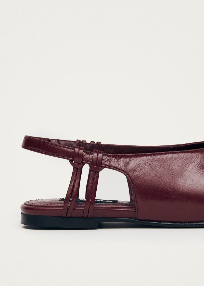 Women's Mandy Burgundy Leather Ballet Flats
