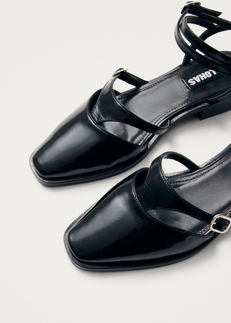 Women's Aveline Black Leather Ballet Flats