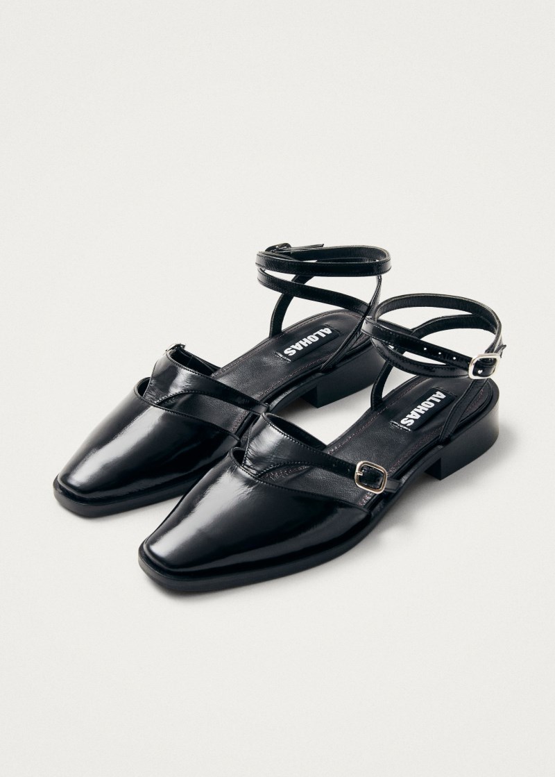 Women's Aveline Black Leather Ballet Flats