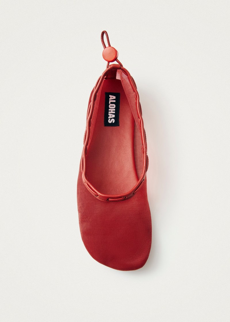 Women's Gill Mesh Red Ballet Flats