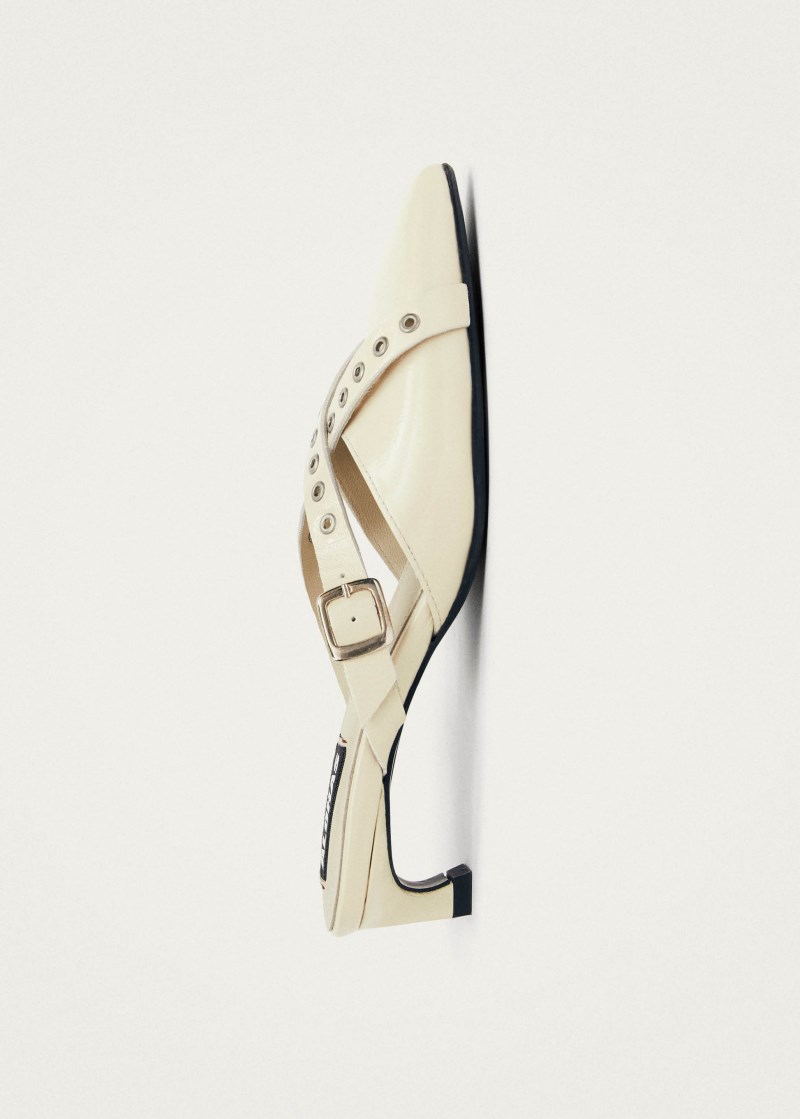 Women's Zyra Onix Cream Leather Mules