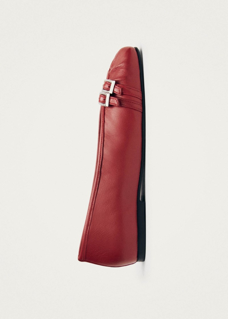 Women's Cendana Red Leather Ballet Flats