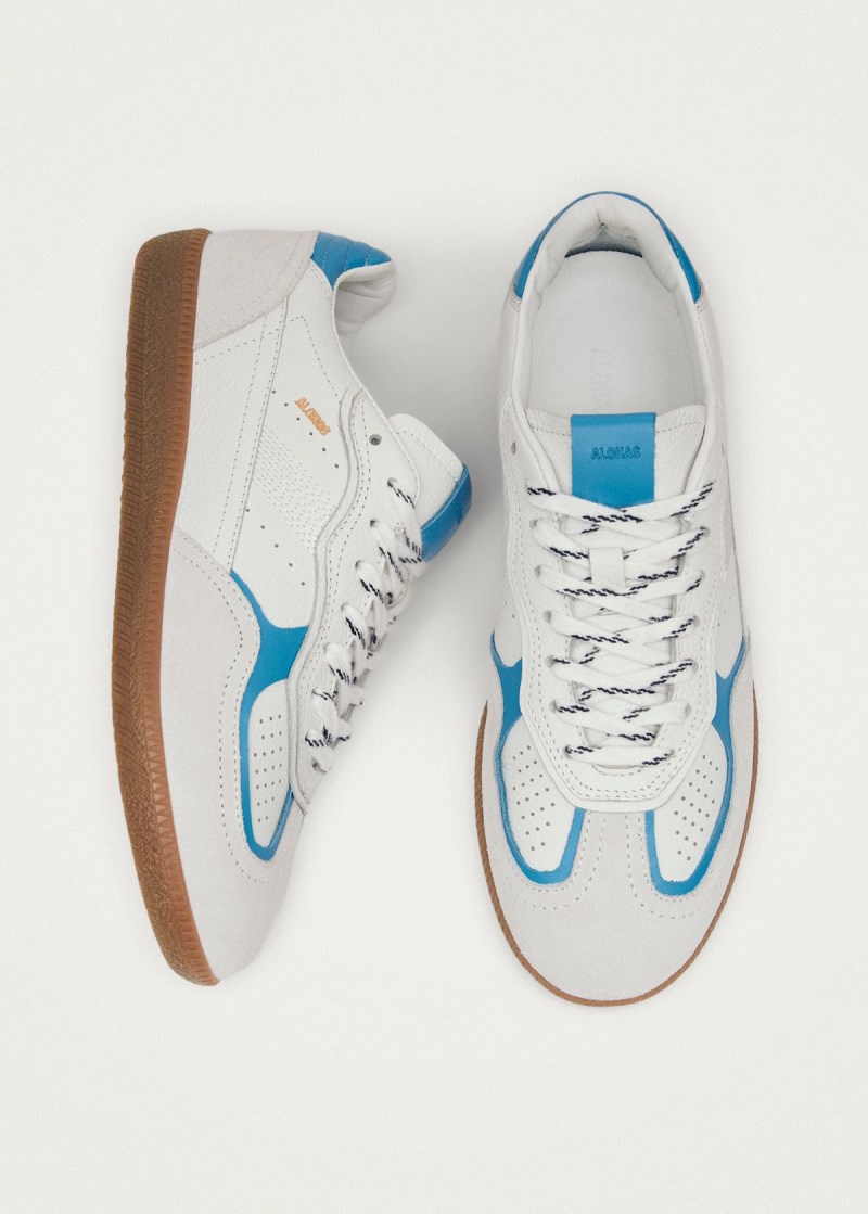 Women's Tb.490 Rife Grain White Cornflower Blue Leather Sneakers
