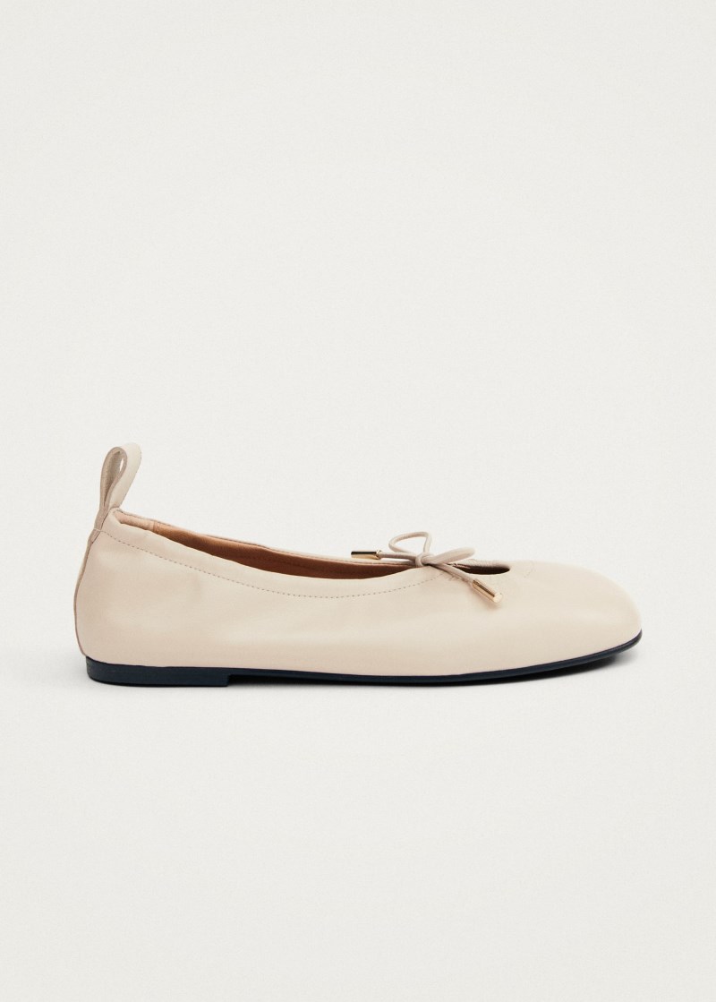 Women's Rosalind Cream Leather Ballet Flats