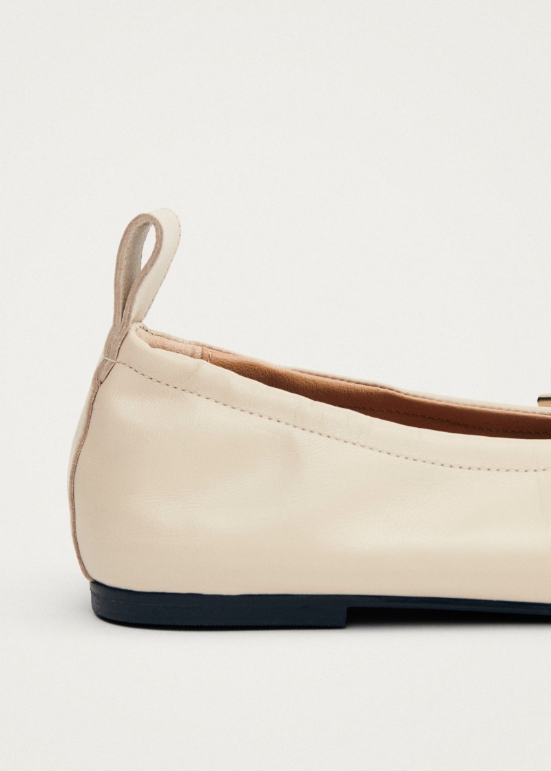Women's Rosalind Cream Leather Ballet Flats