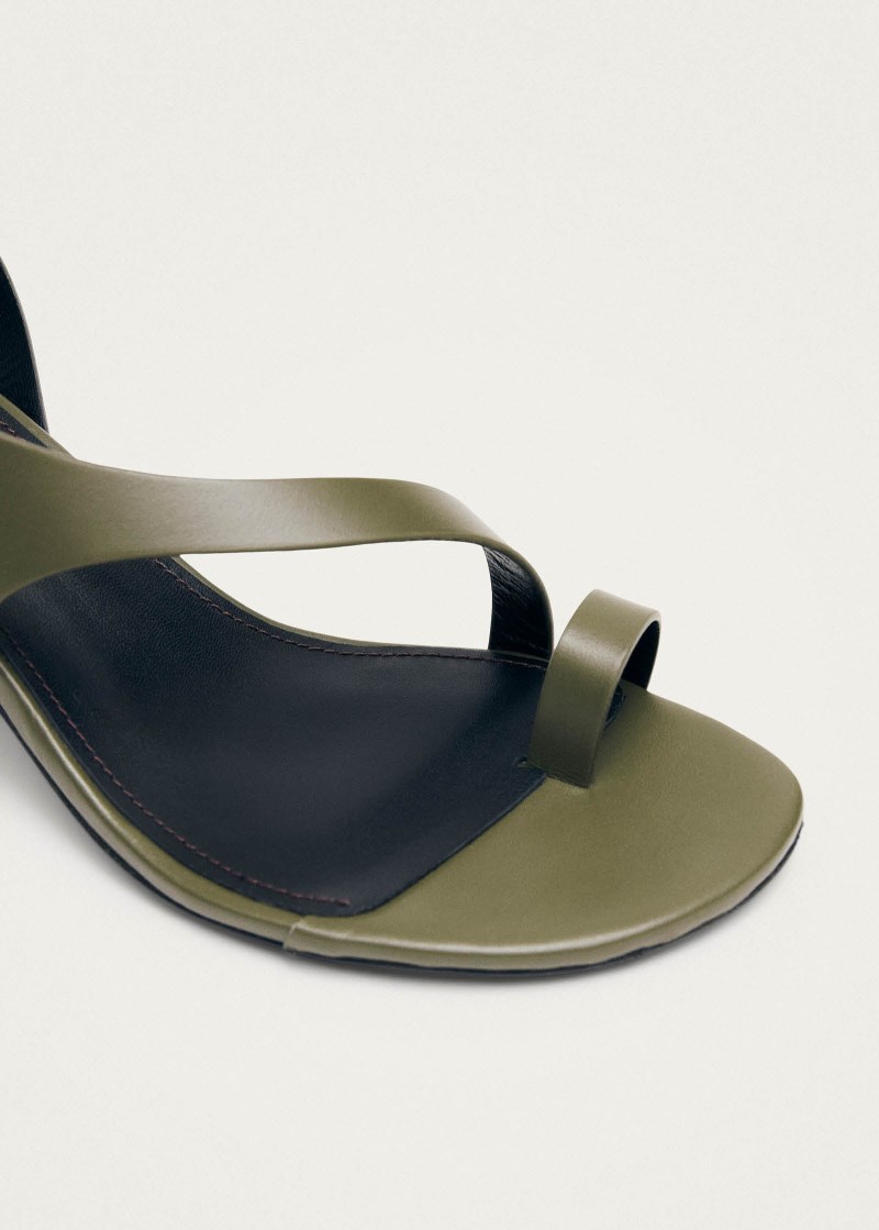 Women's Miquela Khaki Leather Sandals