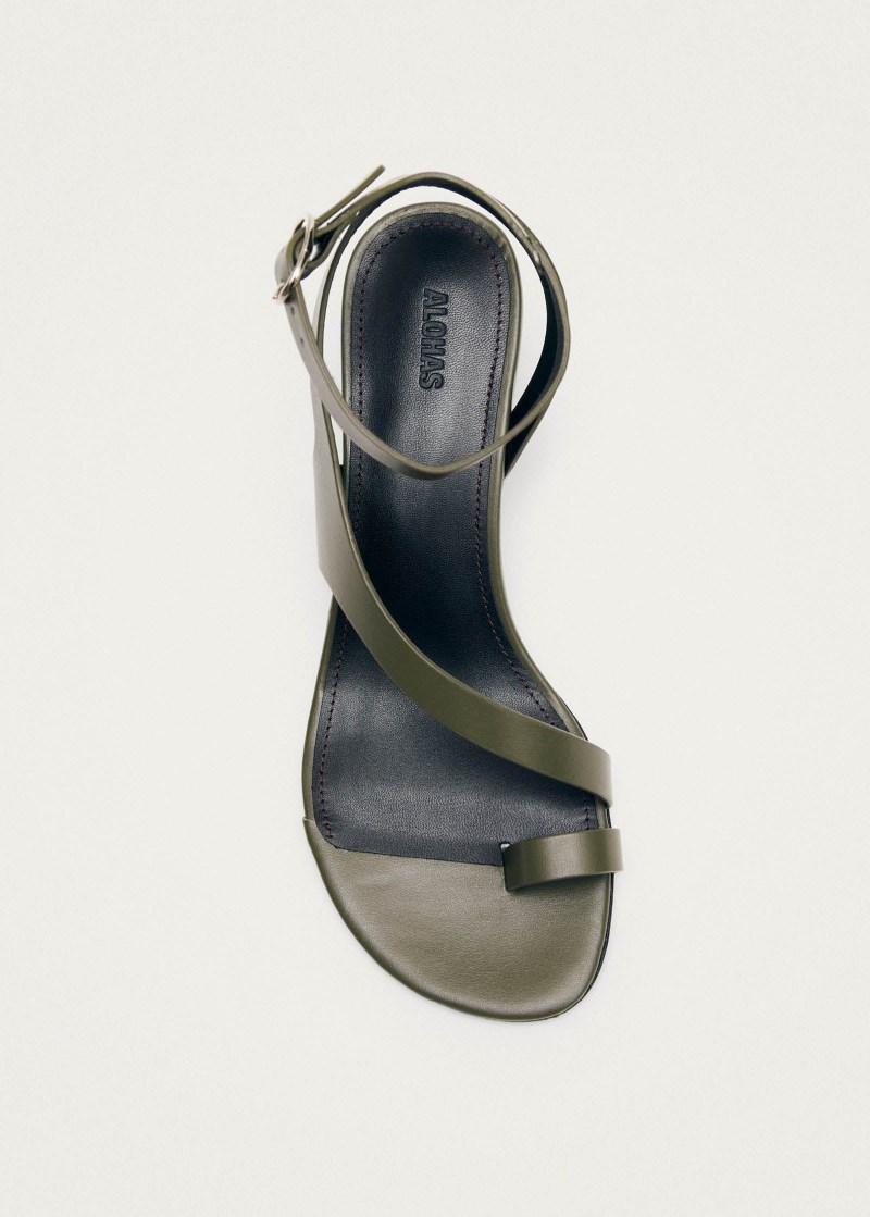 Women's Miquela Khaki Leather Sandals