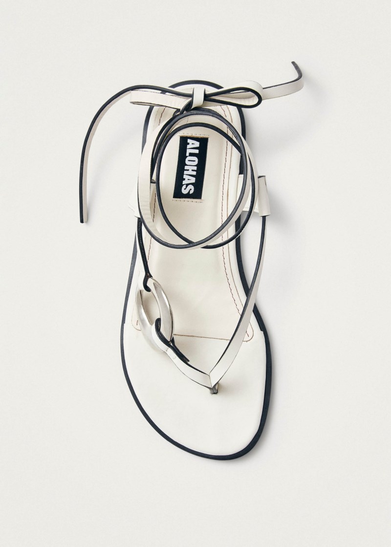 Women's Morosia White Leather Sandals