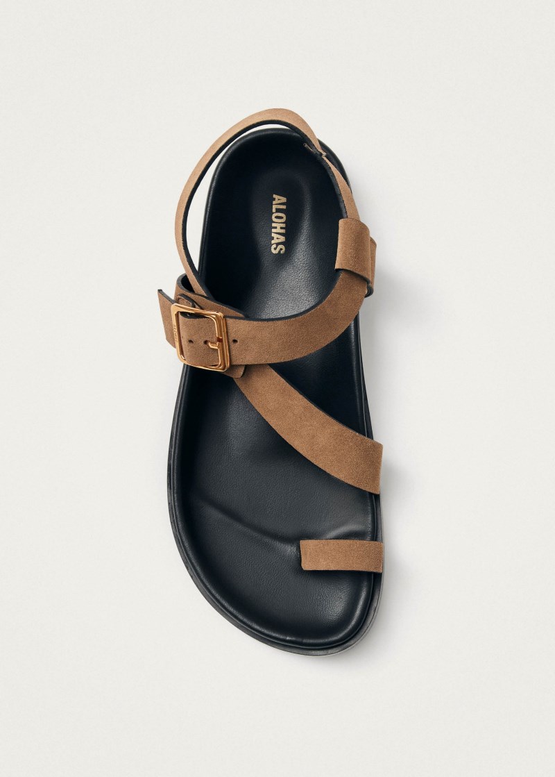 Women's Siren Suede Tan Leather Sandals