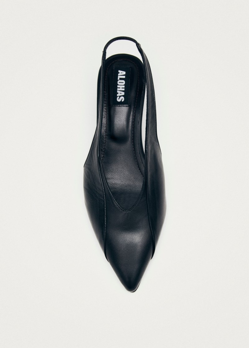 Women's Evadne Black Leather Pumps