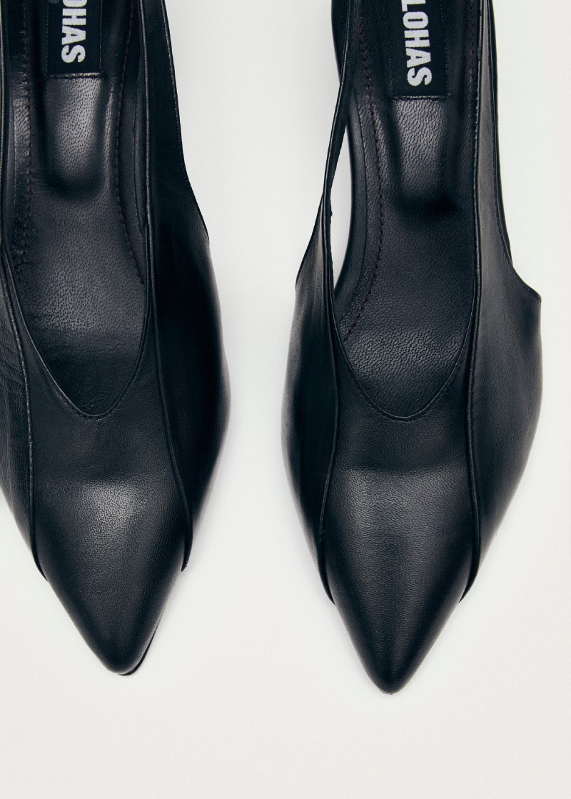 Women's Evadne Black Leather Pumps