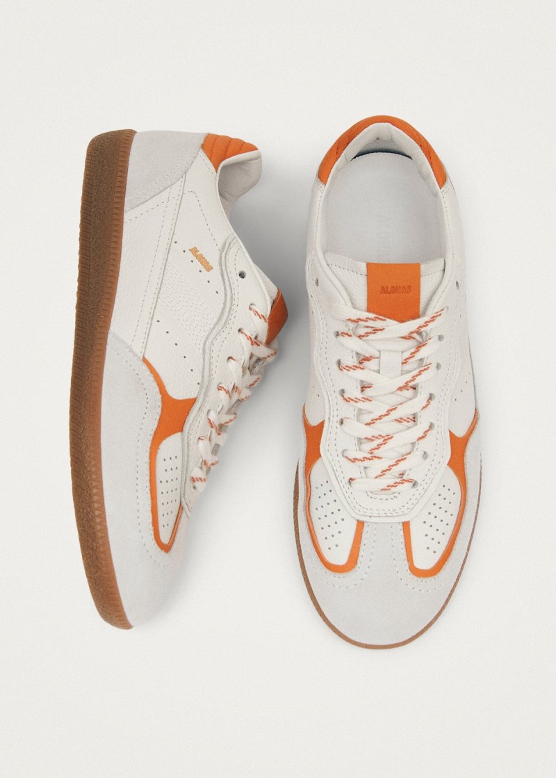 Women's Tb.490 Rife Grain White Orange Leather Sneakers