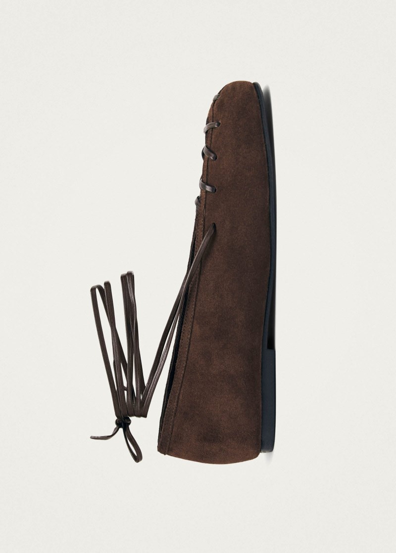 Women's Bumi Suede Brown Leather Ballet Flats
