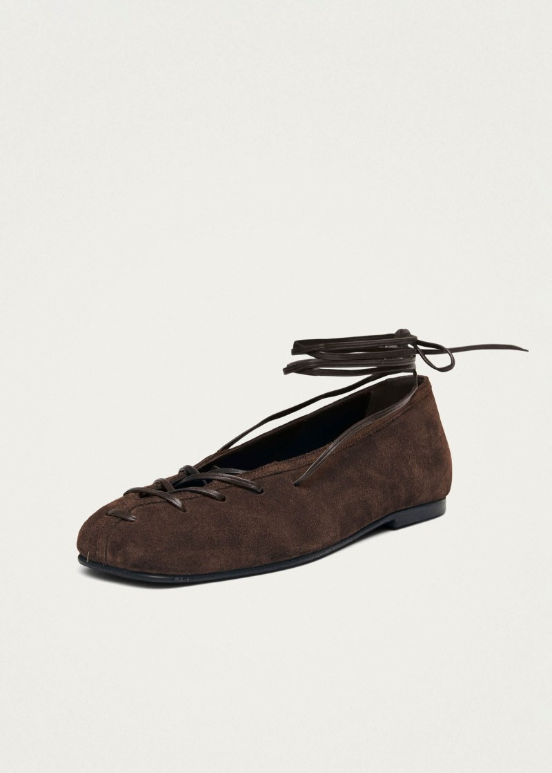 Women's Bumi Suede Brown Leather Ballet Flats