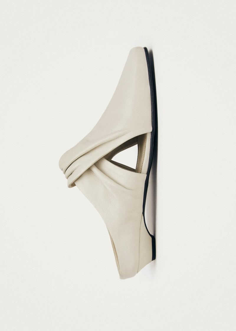 Women's Blau Cream Leather Mules