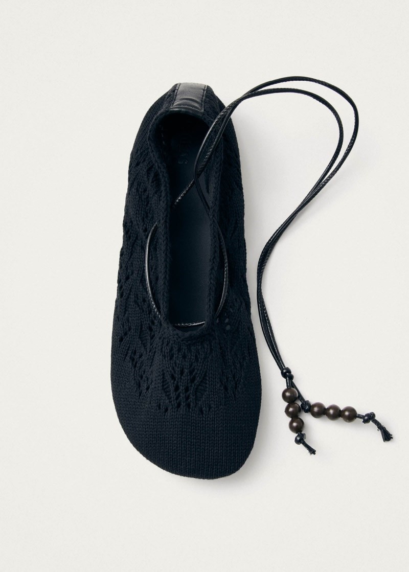 Women's Rosemary Crochet Black Ballet Flats