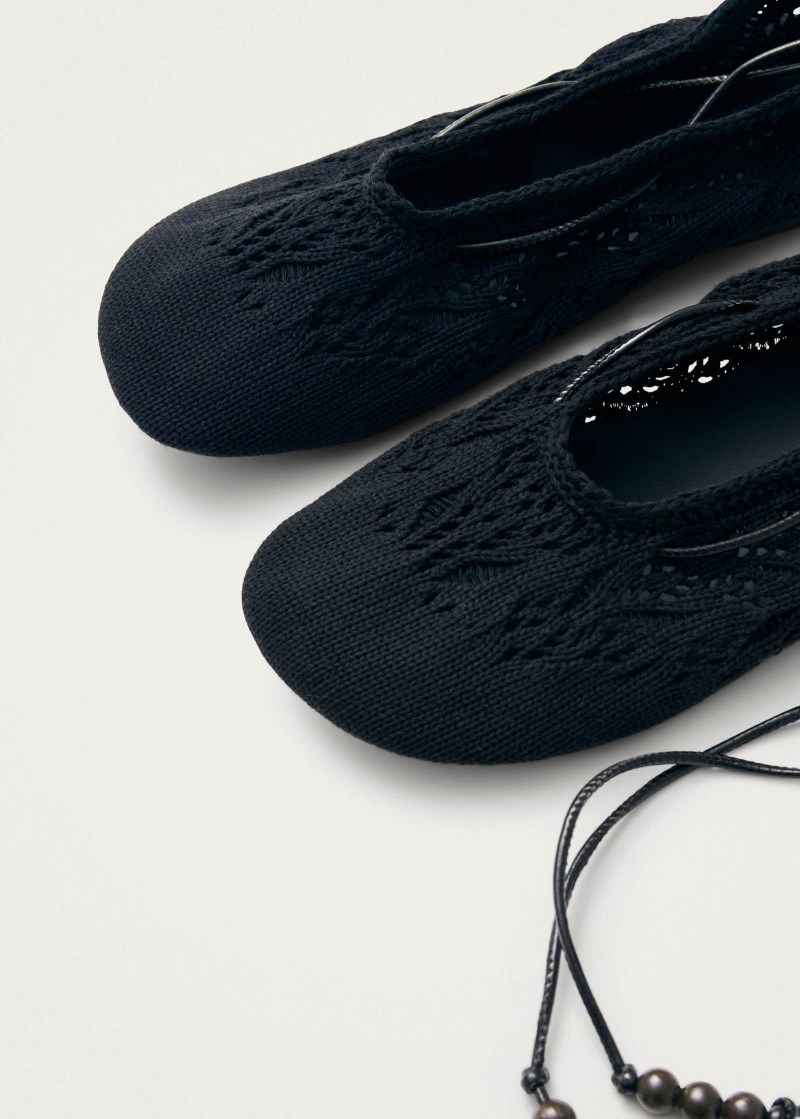 Women's Rosemary Crochet Black Ballet Flats