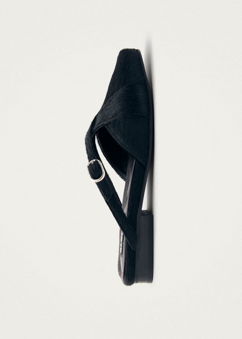 Women's Adria Soft Black Leather Mules