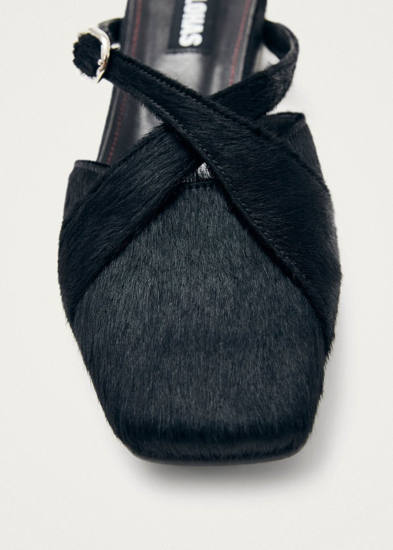 Women's Adria Soft Black Leather Mules