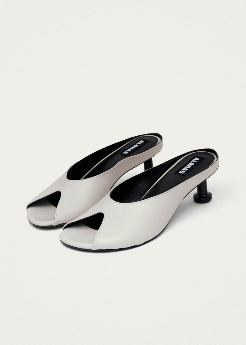 Women's Catherine Light Grey Leather Mules