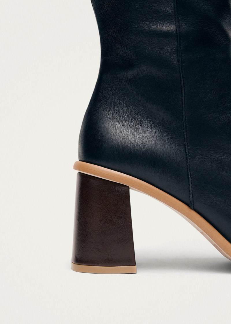 Women's West Vintage Black Leather Ankle Boots