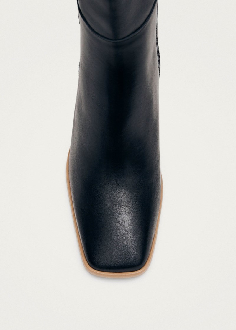Women's West Vintage Black Leather Ankle Boots