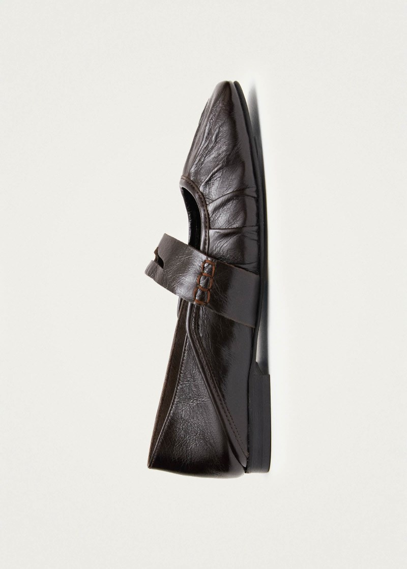 Women's Bargo Brown Leather Ballet Flats