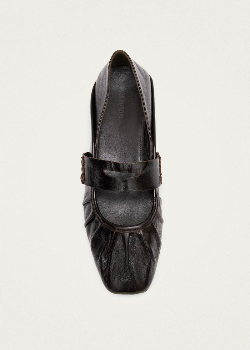 Women's Bargo Brown Leather Ballet Flats