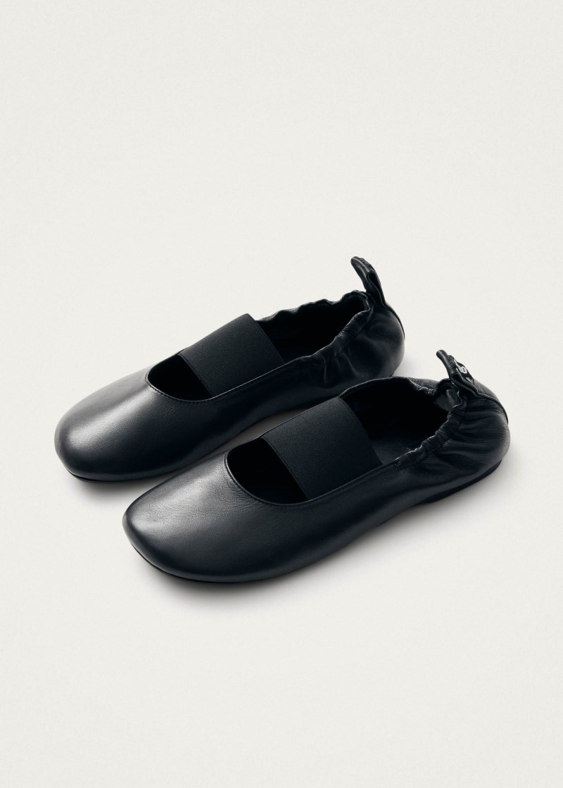 Women's Sutton Black Leather Ballet Flats