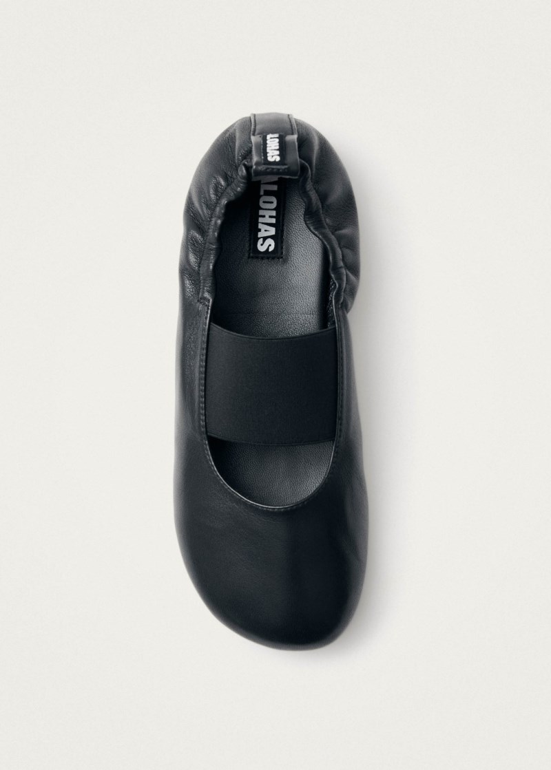 Women's Sutton Black Leather Ballet Flats