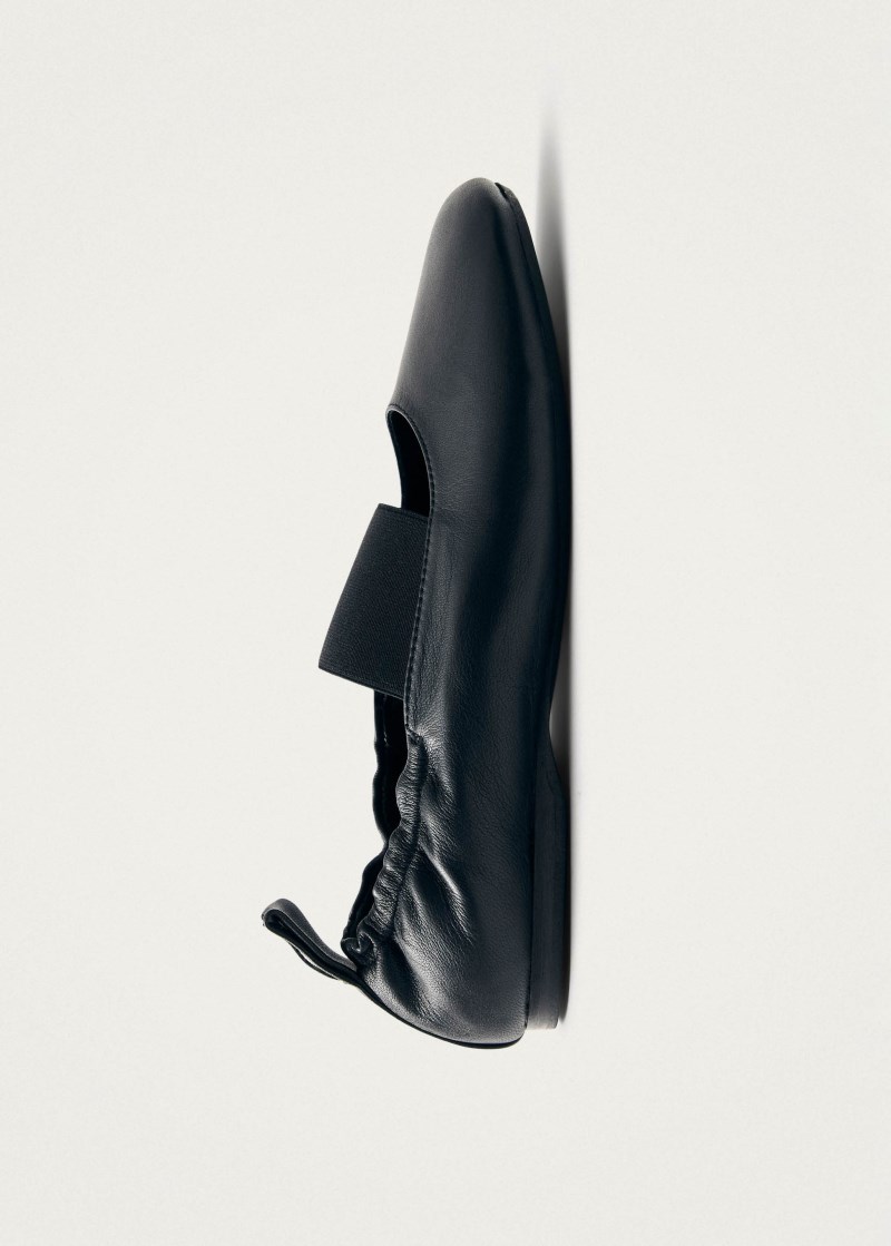 Women's Sutton Black Leather Ballet Flats