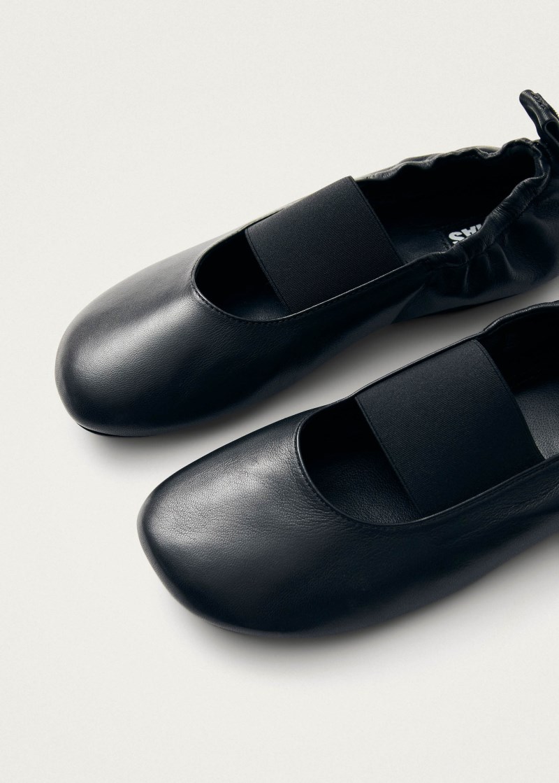 Women's Sutton Black Leather Ballet Flats