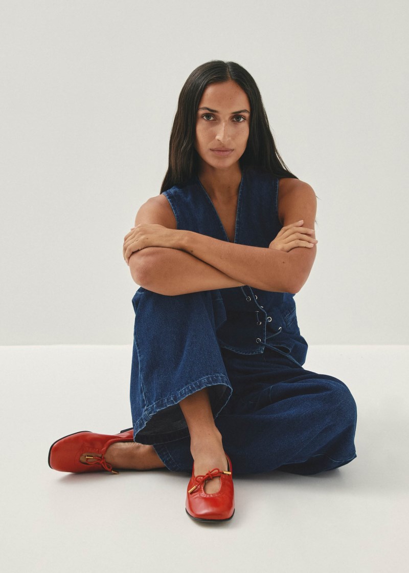 Women's Rosalind Red Leather Ballet Flats