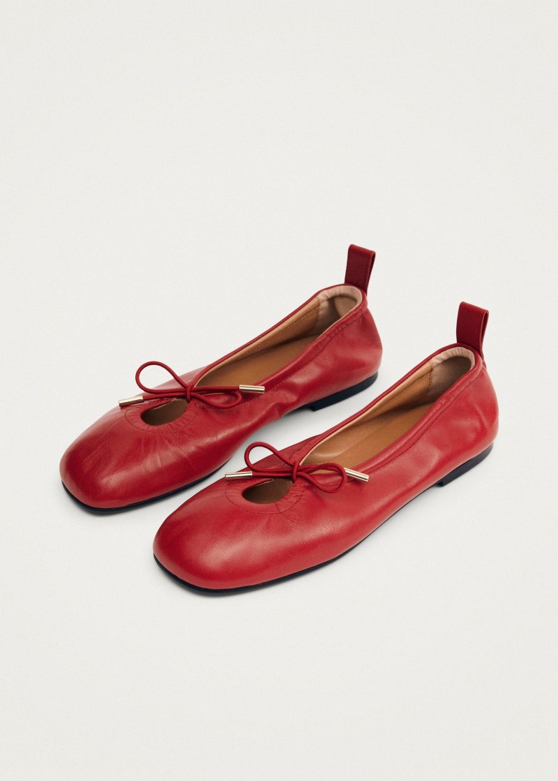 Women's Rosalind Red Leather Ballet Flats