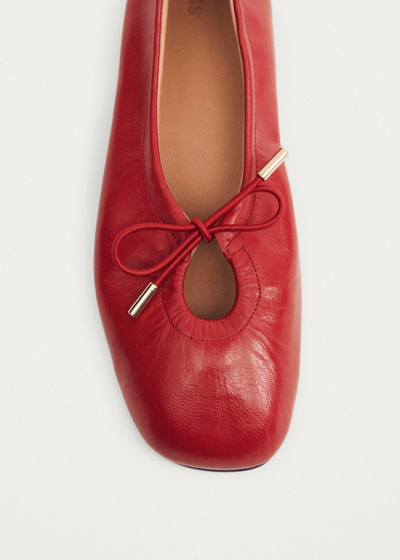 Women's Rosalind Red Leather Ballet Flats