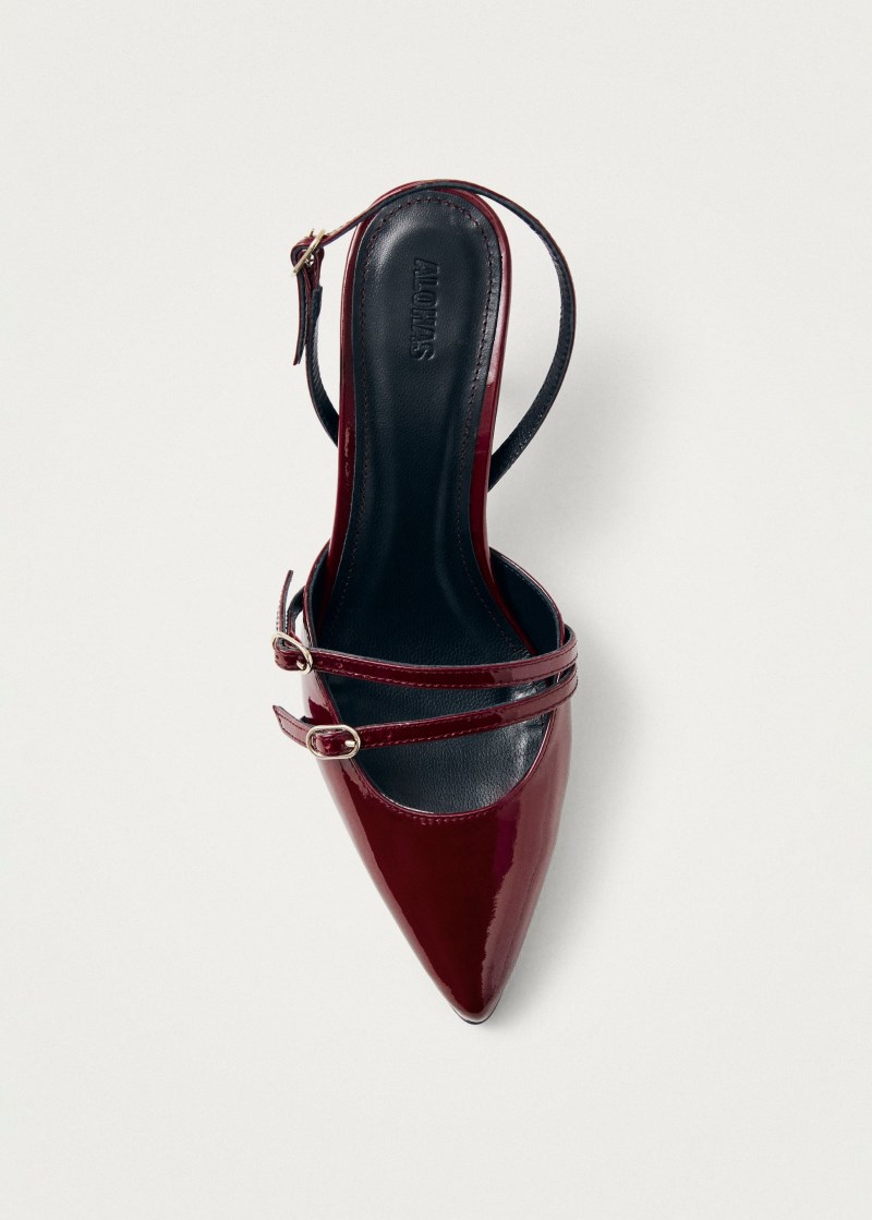 Women's Joelle Onix Burgundy Leather Pumps