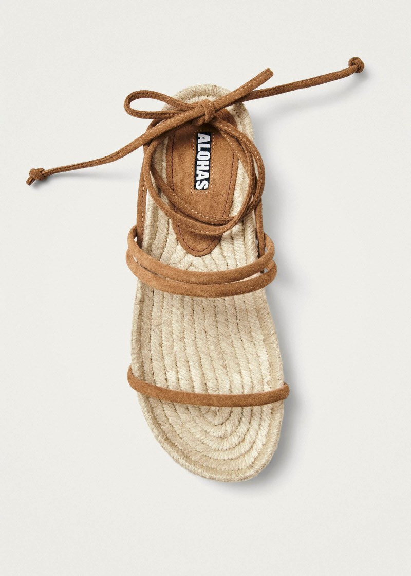 Women's Rayna Suede Tan Leather Sandals
