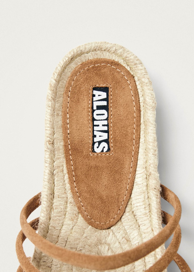 Women's Rayna Suede Tan Leather Sandals